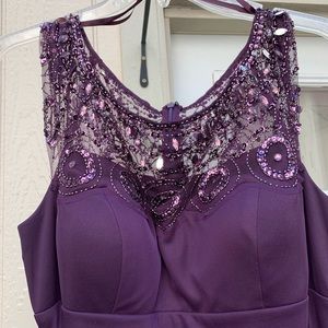 David’s Bridal long mother of the bride gown, size 14P, color: plum from Xscape.